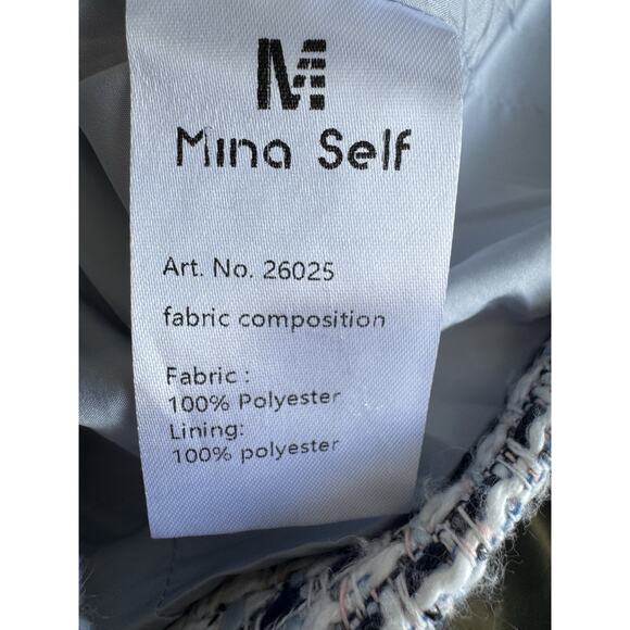 Mina Self Tweed Blazer Gold Buttons M - Picture 7 of 8